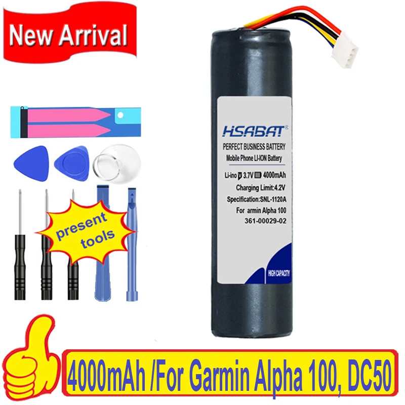 Топ бренд 100% НОВЫЙ 4000 мАч 361-00029-02 Аккумулятор для Garmin Alpha 100 DC50 GAA002 GAA003 GAA004 T5 TT10