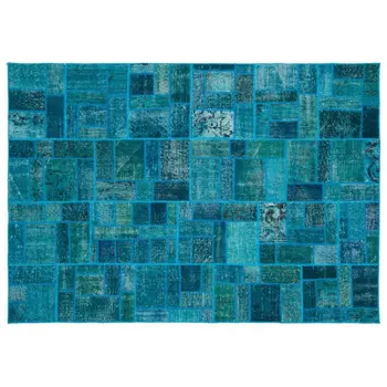Handmade Turquoise Vintage Overdyed Patchwork Area Rug 160x230 Cm-5'3''X7'7'' 
Handmade Turquoise Vintage Overdyed Patchwork Area Rug 160x230 Cm-5'3''X7'7''