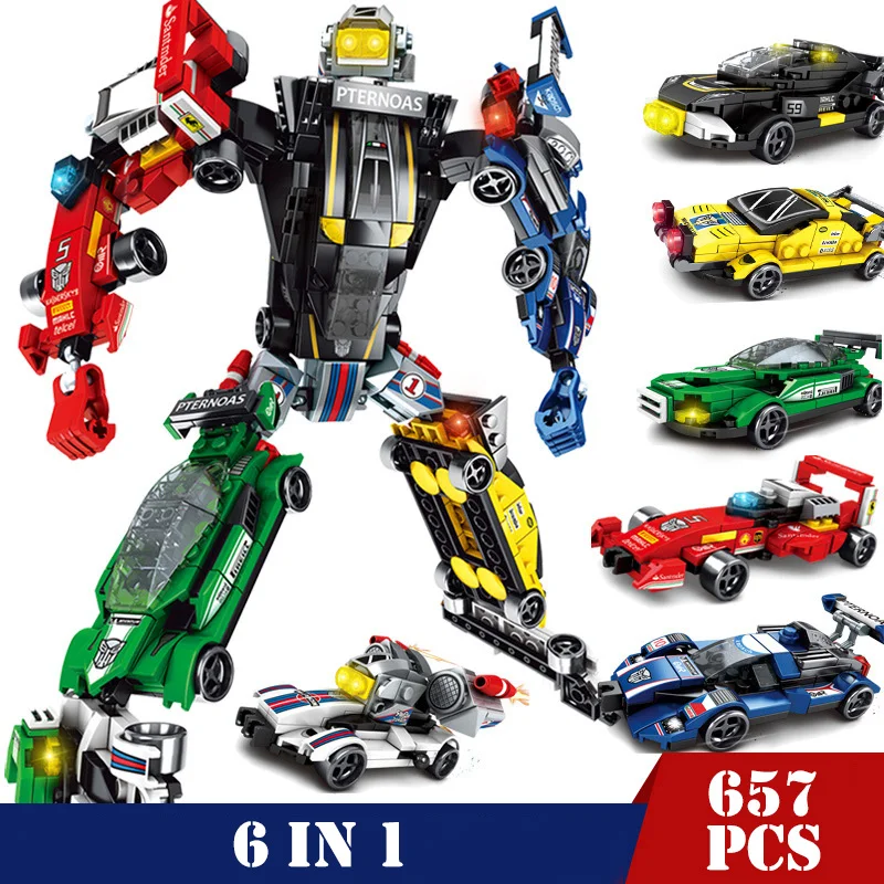 6 IN 1 Transformation Robot Car Vehicle Truck Aircraft Helicopter Tank Building Blocks Compatible Legoed Technic Brick Child Toy
6 IN 1 Transformation Robot Car Vehicle Truck Aircraft Helicopter Tank Building Blocks Compatible Legoed Technic Brick Child Toy