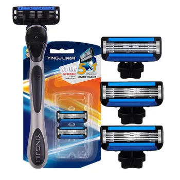TFLYSHAVE Forious 5 Men Shaver Razor Blade Face Care 5 Layer Shaving Razor Hair Removal Replacement Blade 1holder 6pcs Blade
TFLYSHAVE Forious 5 Men Shaver Razor Blade Face Care 5 Layer Shaving Razor Hair Removal Replacement Blade 1holder 6pcs Blade
