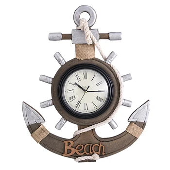 Mediterranean ship anchor retro wall clock living room wooden rudder clock creative clocks and watches with old decorations
Mediterranean ship anchor retro wall clock living room wooden rudder clock creative clocks and watches with old decorations