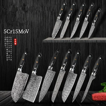12Pc Kitchen Knife Set Full-Tang High Carbon Laser Damascus Pattern Sharp Handmade Chef cleaver santoku knife Cooking Tools
12Pc Kitchen Knife Set Full-Tang High Carbon Laser Damascus Pattern Sharp Handmade Chef cleaver santoku knife Cooking Tools
