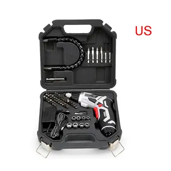 46 In 1 Set 4.0V Cordless Electric Screwdriver Rechargeable 300mAh EU/US Plug Electric Hand Drill Grinder Power Tools
46 In 1 Set 4.0V Cordless Electric Screwdriver Rechargeable 300mAh EU/US Plug Electric Hand Drill Grinder Power Tools