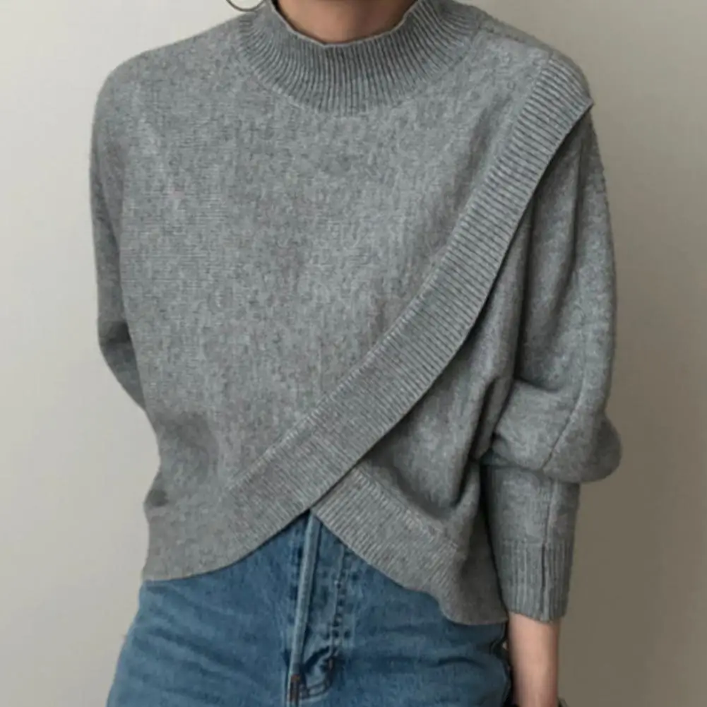 2020 Winter Half-turtleneck Sweater Women Jumpers Knitwear Knitted Cross Loose Split Female Pullovers Autumn J6M8
2020 Winter Half-turtleneck Sweater Women Jumpers Knitwear Knitted Cross Loose Split Female Pullovers Autumn J6M8