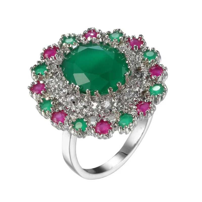 Luxury Women's Multicolor Zircon Crystal Ring Delicate Flower Green Gem Ring Frosted Iced Out Ring Cocktail Party Jewelry
Luxury Women's Multicolor Zircon Crystal Ring Delicate Flower Green Gem Ring Frosted Iced Out Ring Cocktail Party Jewelry