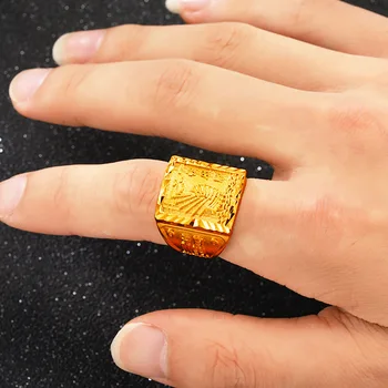 Tough guy rings Irregular Hand carved Wide Surface 24K Gold Color Ring Open Wide Finger Ring For Rich man's rings
Tough guy rings Irregular Hand carved Wide Surface 24K Gold Color Ring Open Wide Finger Ring For Rich man's rings