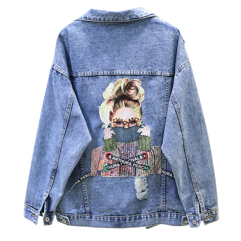 Print Girl Frayed Hole Loose Chaqueta Mujer Coat Female Jaket For Women Jeans Denim Autumn Jacket Streetwear Jackets Boyfriend
Print Girl Frayed Hole Loose Chaqueta Mujer Coat Female Jaket For Women Jeans Denim Autumn Jacket Streetwear Jackets Boyfriend