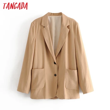 Tangada women vintage khaki cotton blazer female long sleeve boy friend style jacket ladies casual loose blazer suits 3H600
Tangada women vintage khaki cotton blazer female long sleeve boy friend style jacket ladies casual loose blazer suits 3H600