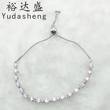 Pink and transparent shiny slider bracelet . This hand-finished tennis bracelet features a dazzling two-tone design
Pink and transparent shiny slider bracelet . This hand-finished tennis bracelet features a dazzling two-tone design