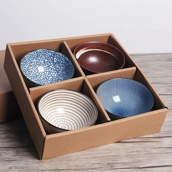 

Jingdezhen Ceramic Tableware Set 4-6 Blue And White Porcelain Underglaze Color Bowl Plate Snack Bowl Salad Bowl Fruit Bowl