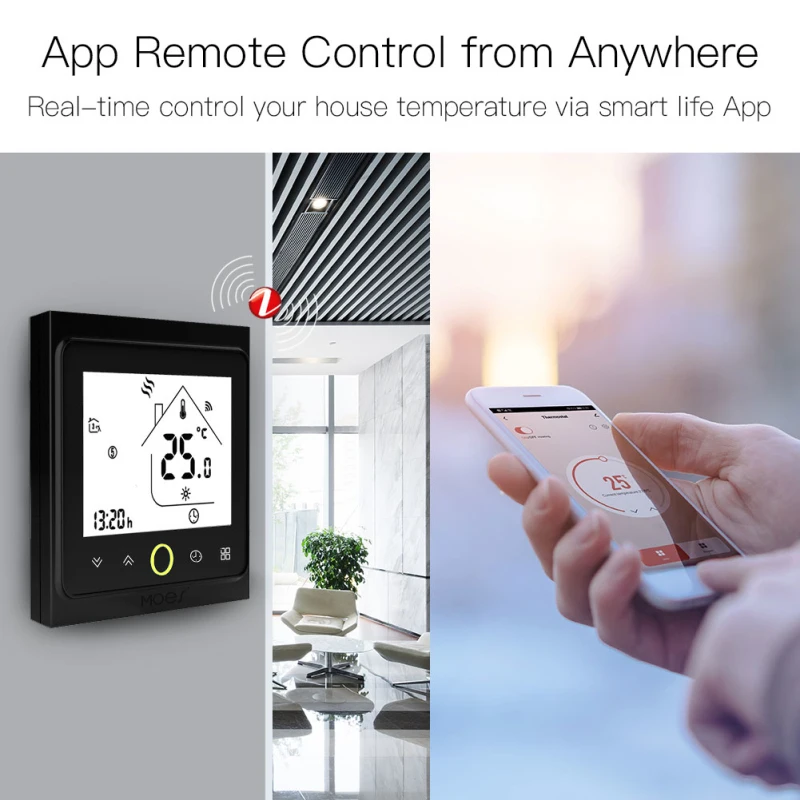 ZigBee Smart Thermostat Temperature Controller Hub Required Water/Electric Floor Heating Water/Gas Boiler With Alexa Google Home
ZigBee Smart Thermostat Temperature Controller Hub Required Water/Electric Floor Heating Water/Gas Boiler With Alexa Google Home