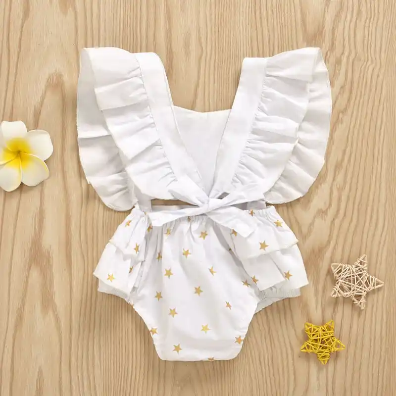 0-24m newborn white romper baby girls clothes summer jumpsuit