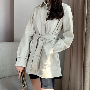 Casual Spring Biker jacket Loose Coat Vintage Belt 2020 Fashion Coat Faux Long Leather jacket Women Windbreaker Trench Coat PY83
Casual Spring Biker jacket Loose Coat Vintage Belt 2020 Fashion Coat Faux Long Leather jacket Women Windbreaker Trench Coat PY83