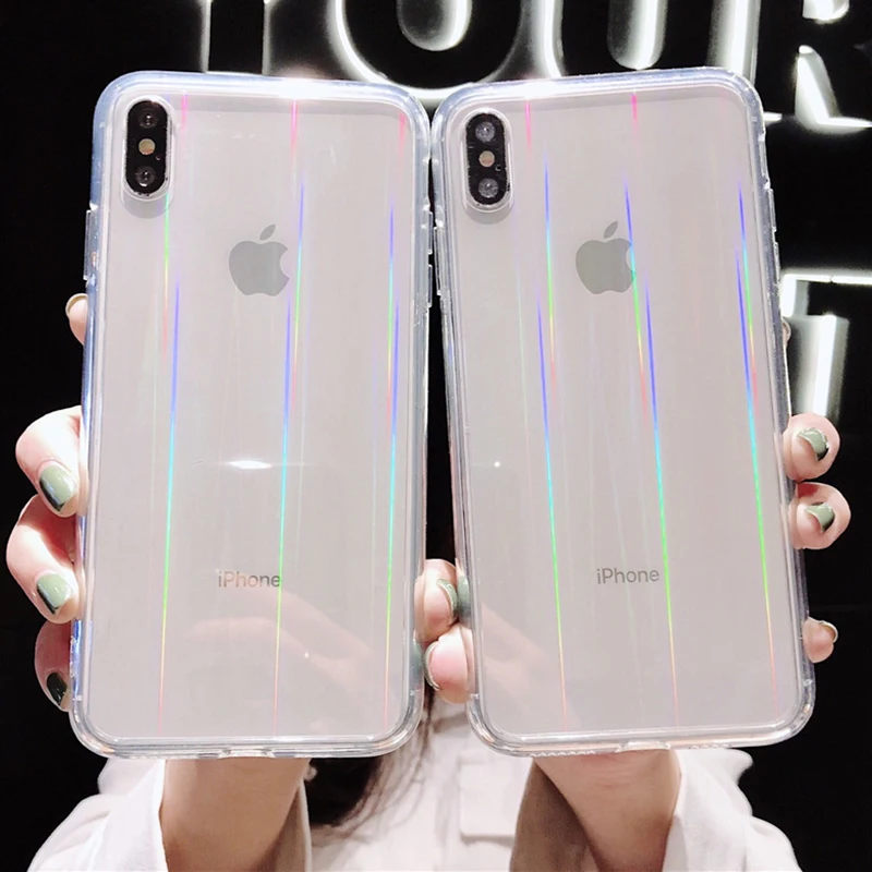 Laser Transparent Glass Cases For iPhone X XS Max XR Gradient Clear Soft Edge Tempered Glass Cover For iPhone X 6 6S 7 8 Plus
Laser Transparent Glass Cases For iPhone X XS Max XR Gradient Clear Soft Edge Tempered Glass Cover For iPhone X 6 6S 7 8 Plus