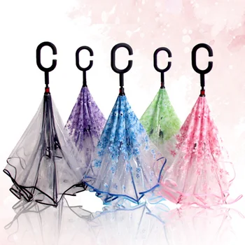 40pcs Transparent Reverse Umbrella Double Layer Cherry Blossoms Inverted Umbrella Rain Women C-handle Windproof
40pcs Transparent Reverse Umbrella Double Layer Cherry Blossoms Inverted Umbrella Rain Women C-handle Windproof