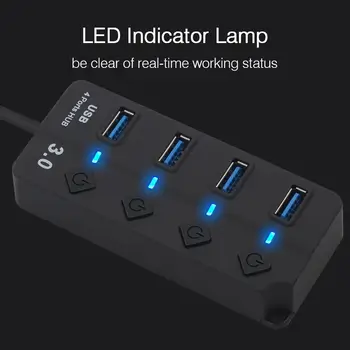 4 Port USB Hub 3.0 High Speed 5Gbps USB 3.0 Hub With Switch LED Multi USB Splitter Adapter For MacBook Pro Laptop PC
4 Port USB Hub 3.0 High Speed 5Gbps USB 3.0 Hub With Switch LED Multi USB Splitter Adapter For MacBook Pro Laptop PC