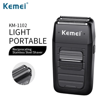 Kemei Rechargeable Cordless Shaver for Men Twin Blade Reciprocating Beard Razor Face Care Multifunction Strong Trimmer KM-1102
Kemei Rechargeable Cordless Shaver for Men Twin Blade Reciprocating Beard Razor Face Care Multifunction Strong Trimmer KM-1102