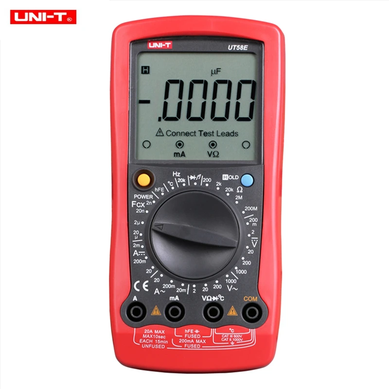 UNI-T UT58A/UT58B/UT58C/UT58D/UT58E Digital Multimeter DC/AC/Resistance/Capacitance/Frequency/Temperature Test
UNI-T UT58A/UT58B/UT58C/UT58D/UT58E Digital Multimeter DC/AC/Resistance/Capacitance/Frequency/Temperature Test