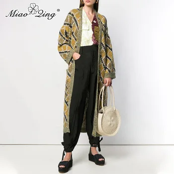 MIAOQING Elegant Plaid Knitted Women's Cardigans Long Sleeve Oversized Female Sweaters Autumn Fashion New Clothes 2019
MIAOQING Elegant Plaid Knitted Women's Cardigans Long Sleeve Oversized Female Sweaters Autumn Fashion New Clothes 2019