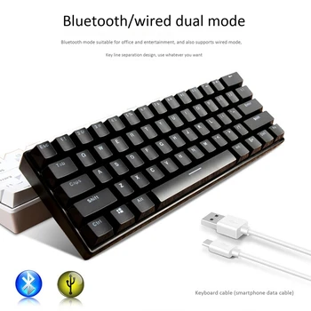 61-Key Bluetooth Keyboard Wireless Dual-Mode Mechanical Keyboard for Computers, Notebooks, Tablets
61-Key Bluetooth Keyboard Wireless Dual-Mode Mechanical Keyboard for Computers, Notebooks, Tablets