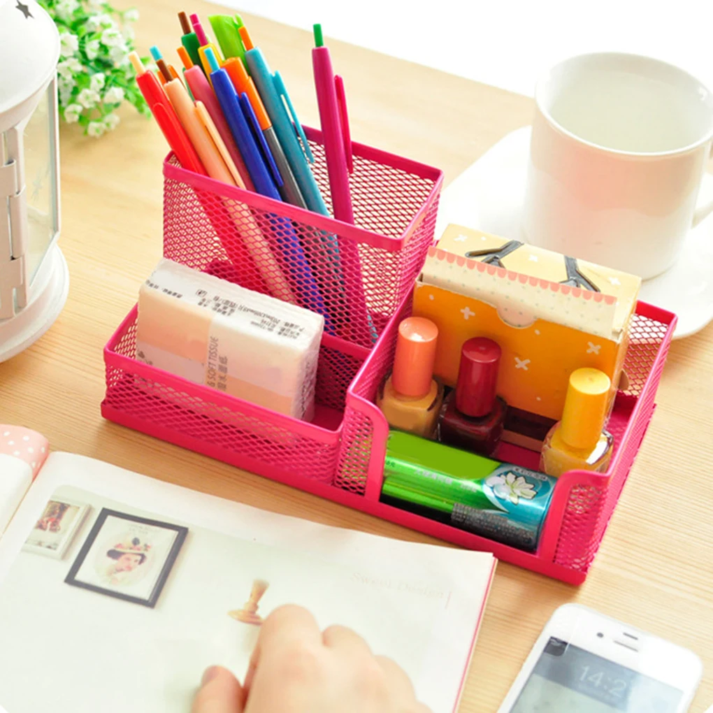Pen Pencils Holder Metal Three Grid Desktop Office Study Storage Box Organizer Stationery Storage Bin 
Pen Pencils Holder Metal Three Grid Desktop Office Study Storage Box Organizer Stationery Storage Bin