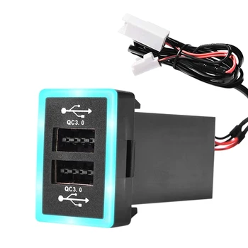 Car Charger with Blue Red LED Light - Qualcomm 3.0 Universal Quick Charger Dual USB Port 6.4A 12-24V for Toyota
Car Charger with Blue Red LED Light - Qualcomm 3.0 Universal Quick Charger Dual USB Port 6.4A 12-24V for Toyota