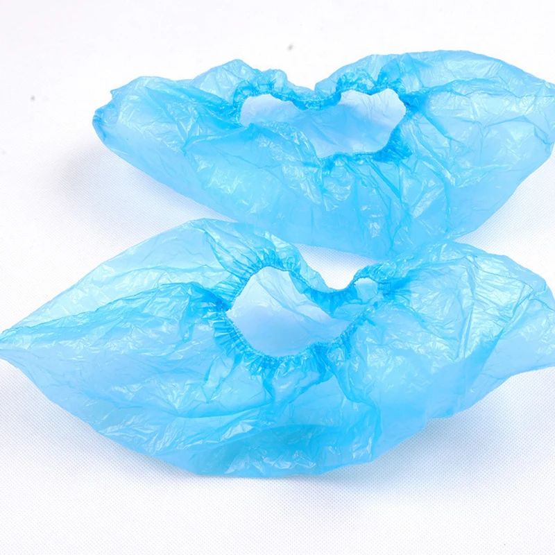 200 Einweg Plastik blau Anti Slip Schuh deckt Reinigung Überschuhe Schutz 