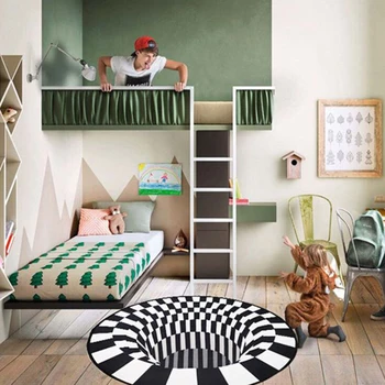 Round Carpet Checkered Vortex Optical Illusion Rug Durable Anti-Slip Floor Mat Non-Woven Doormat for Living Room Bedroom
Round Carpet Checkered Vortex Optical Illusion Rug Durable Anti-Slip Floor Mat Non-Woven Doormat for Living Room Bedroom
