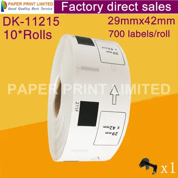 10 Refill Rolls Compatible DK-11215 Label 29mm*42mm 700Pcs Compatible for Brother Label Printer QL-700/720 White Paper DK-1215
10 Refill Rolls Compatible DK-11215 Label 29mm*42mm 700Pcs Compatible for Brother Label Printer QL-700/720 White Paper DK-1215