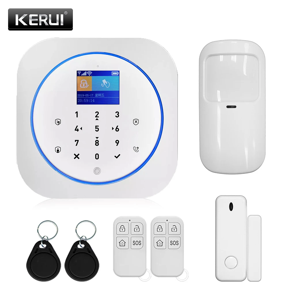 KERUI G12 Alarm Systems smart wireless Touch screen keyboard Security Home GSM WIFI Kit Alarm APP Control GSM+WIFI dual alarm
KERUI G12 Alarm Systems smart wireless Touch screen keyboard Security Home GSM WIFI Kit Alarm APP Control GSM+WIFI dual alarm