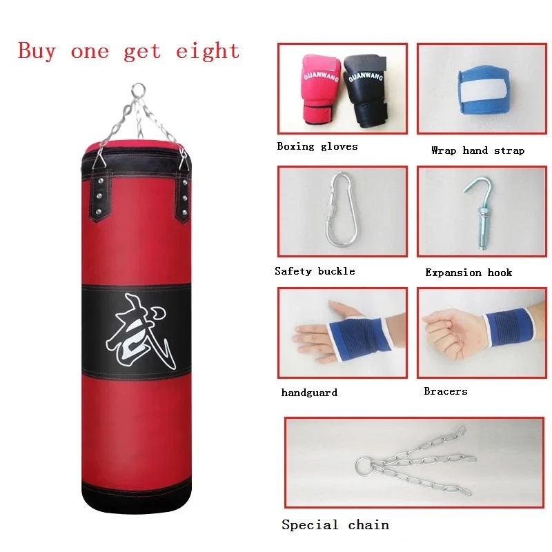 60-120cm Empty Boxing Sand Bag Hanging Kick Sandbag Boxing Training Fight Karate Sandbag Setwith Gloves Wrist Guard
60-120cm Empty Boxing Sand Bag Hanging Kick Sandbag Boxing Training Fight Karate Sandbag Setwith Gloves Wrist Guard