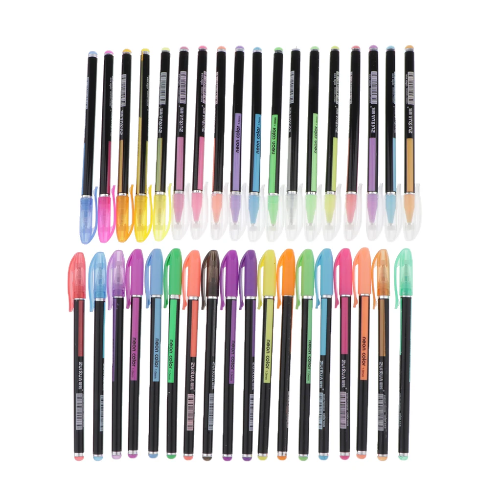 12/16/24/36/48 Colors Gel Pens Set, Glitter Gel Pen for Adult Students Coloring Books Journals Drawing Doodling Art Markers 12/16/24/36/48 Colors Gel Pens Set, Glitter Gel Pen for Adult Students Coloring Books Journals Drawing Doodling Art Markers