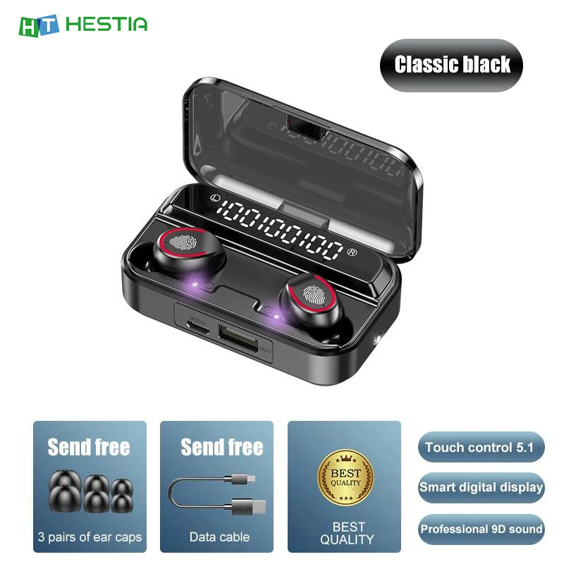 F9-3 TWS 5.1 three-screen digital touch bluetooth headset, mobile phone emergency charging, UV sterilization headphones earphone
F9-3 TWS 5.1 three-screen digital touch bluetooth headset, mobile phone emergency charging, UV sterilization headphones earphone