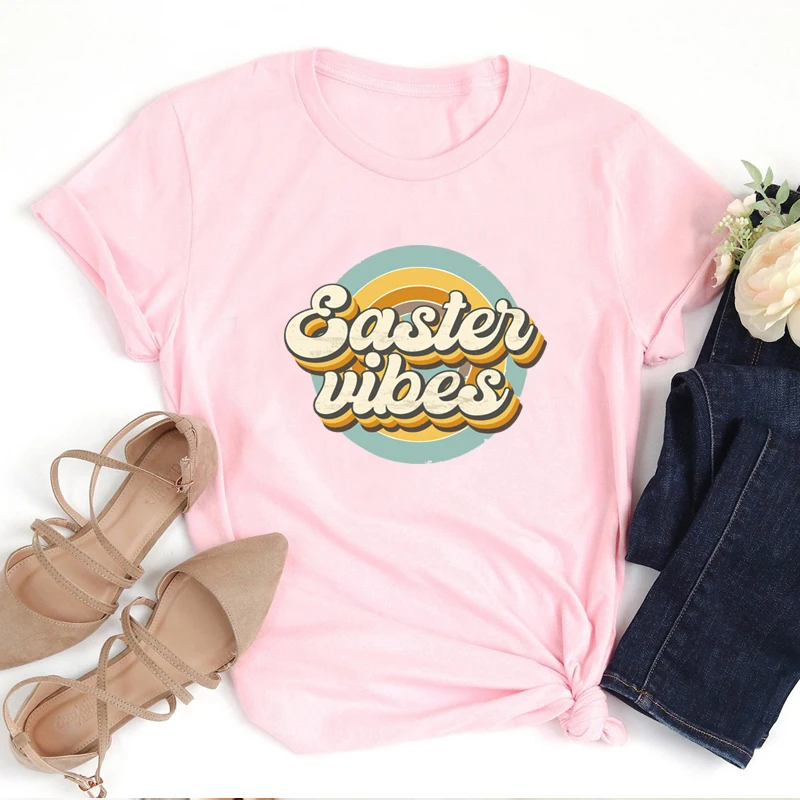 Retro Easter Vibes Graphic T Shirt Women Round Neck Ladies Clothes Church Believer Disciple Top Religious Tshirt Dropshipping
Retro Easter Vibes Graphic T Shirt Women Round Neck Ladies Clothes Church Believer Disciple Top Religious Tshirt Dropshipping
