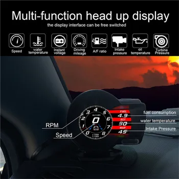 Multifunctional LCD Screen Car OBD2 Gauge Head-up LCD Display HUD Digital Diagnostic Tool Speedometer Temperature Display Tools 
Multifunctional LCD Screen Car OBD2 Gauge Head-up LCD Display HUD Digital Diagnostic Tool Speedometer Temperature Display Tools