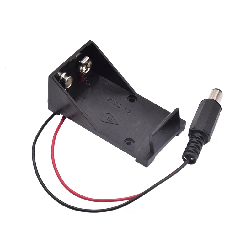 Single Slot 1 x 9V Cell Battery Spring Clip Holder Case Storage Box Container with Wire DC Plug 5.5 x 2.1mm For Arduino
Single Slot 1 x 9V Cell Battery Spring Clip Holder Case Storage Box Container with Wire DC Plug 5.5 x 2.1mm For Arduino