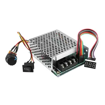 DC10-55V 12V 24V 36V 60A PWM Motor Speed Controller CW CCW Reversible Switch Set Motors governor