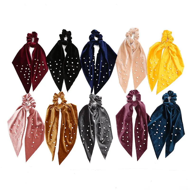 Soft Velvet Scrunchie Long Streamers Bowknot Pearls Elastic Ponytail Hair Rope For Women Girls 2019 Sweet Hair Accessories Gifts
Soft Velvet Scrunchie Long Streamers Bowknot Pearls Elastic Ponytail Hair Rope For Women Girls 2019 Sweet Hair Accessories Gifts