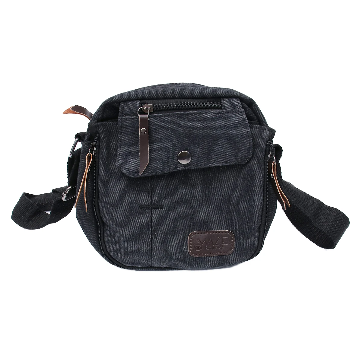 

Men Messenger Bag Vintage Canvas Briefcase College Bookbag Retro Large Satchel Shoulder Bag Travel Crossbody Bag (Black)
