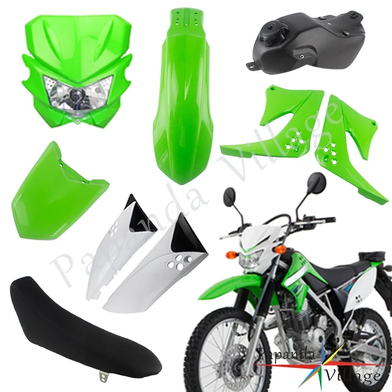 

Motorcycle Motocross Plastic Fairing Body Kit For Kawasaki KLX150 KLX150S 2009-2012 Headlight Side Cover Fender Seat Fuel Tank