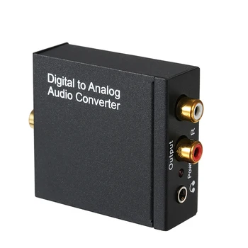 Coaxial Inputs to Analog RCA L/R and AUX 3.5mm Jack Digital to Analog Audio Converter-Toslink and SPDIF Support Earphone Outputs
Coaxial Inputs to Analog RCA L/R and AUX 3.5mm Jack Digital to Analog Audio Converter-Toslink and SPDIF Support Earphone Outputs