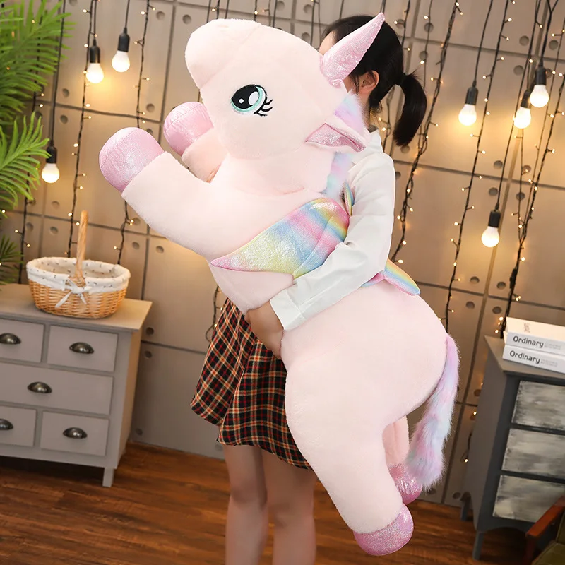 

40-100cm Cute Unicorn Plush Toy Stuffed Lovely Animal Doll Soft Horse Pillow High Quality for Baby Kids Children Girls Xmas Gift