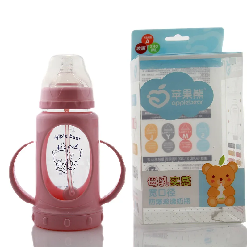 Apple bear Feeding Bottle Newborns Wide Mouth BABY'S Feeding Bottle Shatter-resistant Glass Baby Feeding Bottle 240 Ml
Apple bear Feeding Bottle Newborns Wide Mouth BABY'S Feeding Bottle Shatter-resistant Glass Baby Feeding Bottle 240 Ml