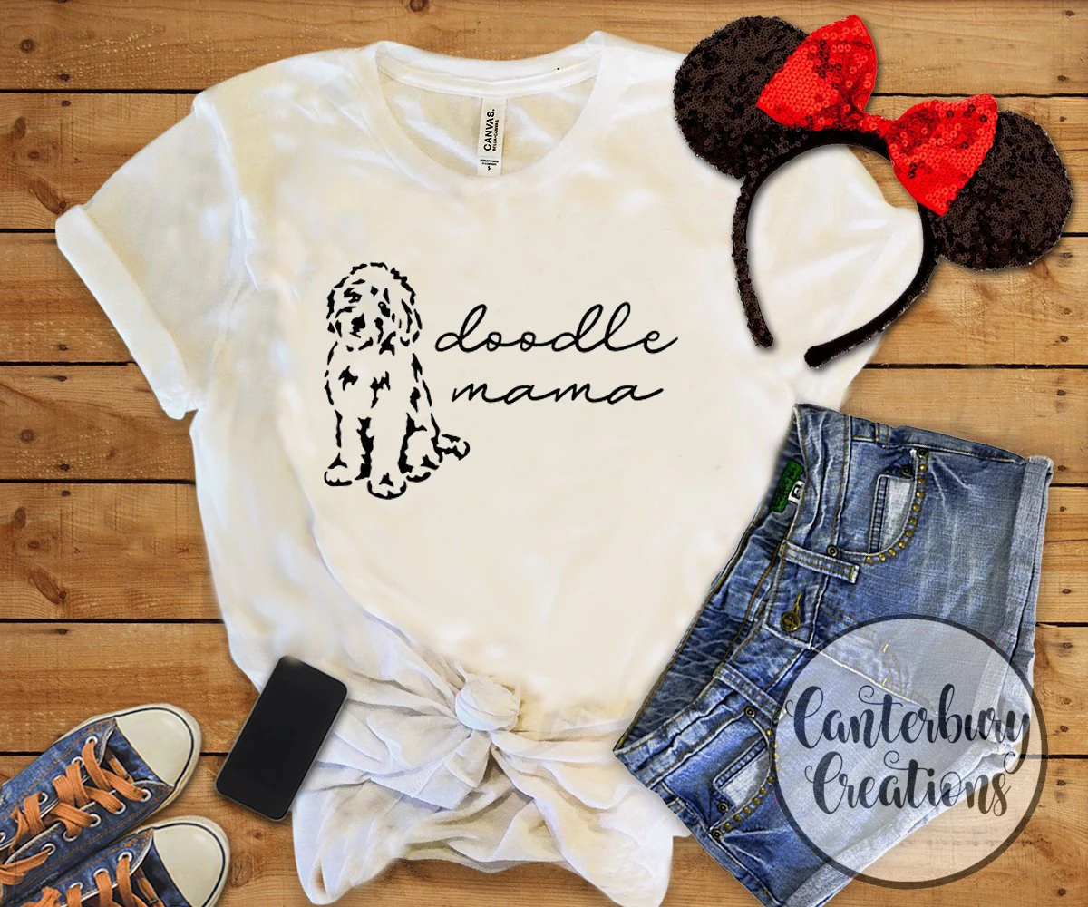2019 New Arrived Doodle Mama T-Shirt - Funny Shirt Dog Graphic Tee Goldendoodle Mom | Женская одежда