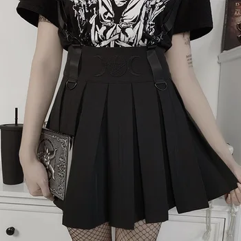 Japanese dark black punk tooling cool ins double strap pleated skirt cool trend skirt motorcycle girl a-line skirt
Japanese dark black punk tooling cool ins double strap pleated skirt cool trend skirt motorcycle girl a-line skirt