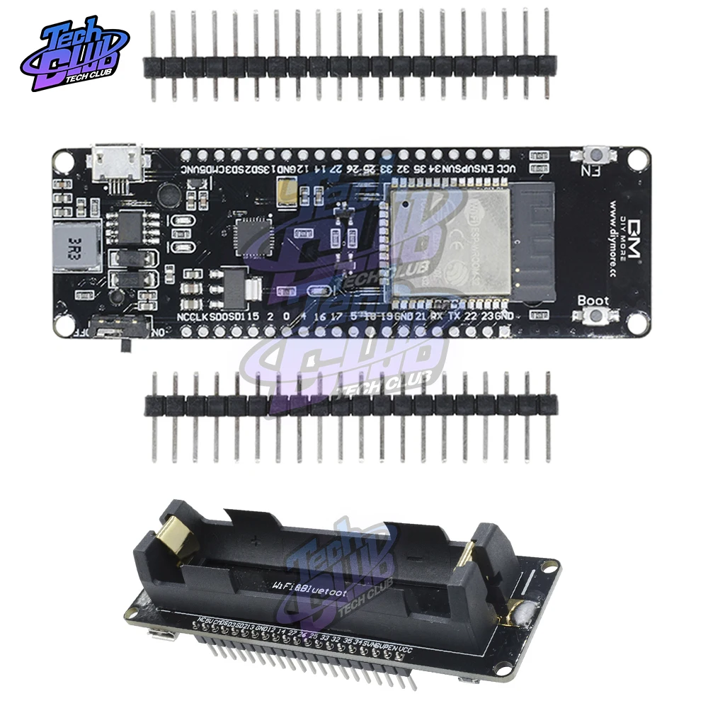 ESP8266 ESP32 ESP-32S WiFi Wireless Bluetooth Development Board with 18650 lithium Battery Shield CP2102 CP2104 Module for WeMos
ESP8266 ESP32 ESP-32S WiFi Wireless Bluetooth Development Board with 18650 lithium Battery Shield CP2102 CP2104 Module for WeMos