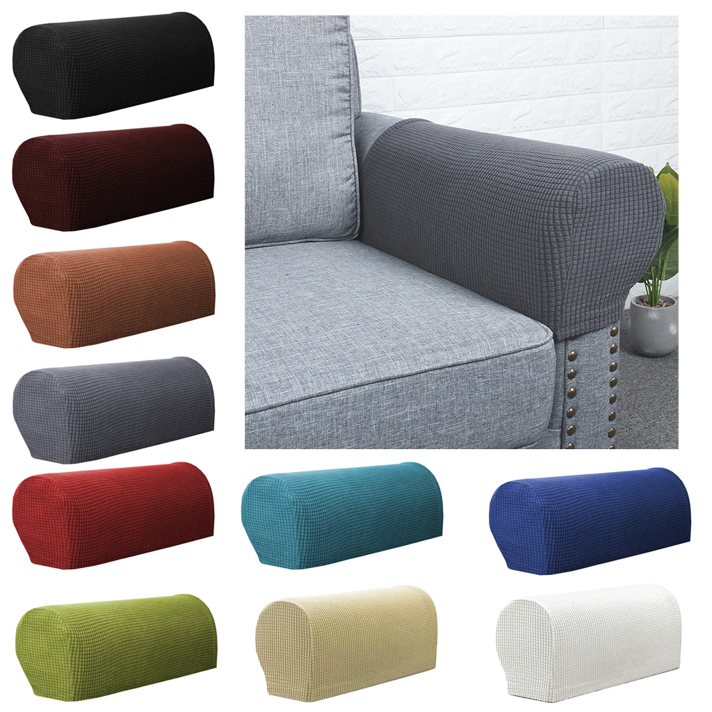 2 Piece Checked Armrest Covers Stretch Set Chair Sofa Arm Protectors Flannel 2 Piece Checked Armrest Covers Stretch Set Chair Sofa Arm Protectors Flannel