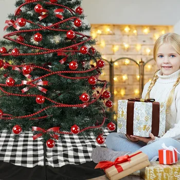 47" Buffalo Check Plaid Christmas Tree Skirt with Black Artificial leather Suede Border Xmas Tree Decoration Merry Christmas
47" Buffalo Check Plaid Christmas Tree Skirt with Black Artificial leather Suede Border Xmas Tree Decoration Merry Christmas