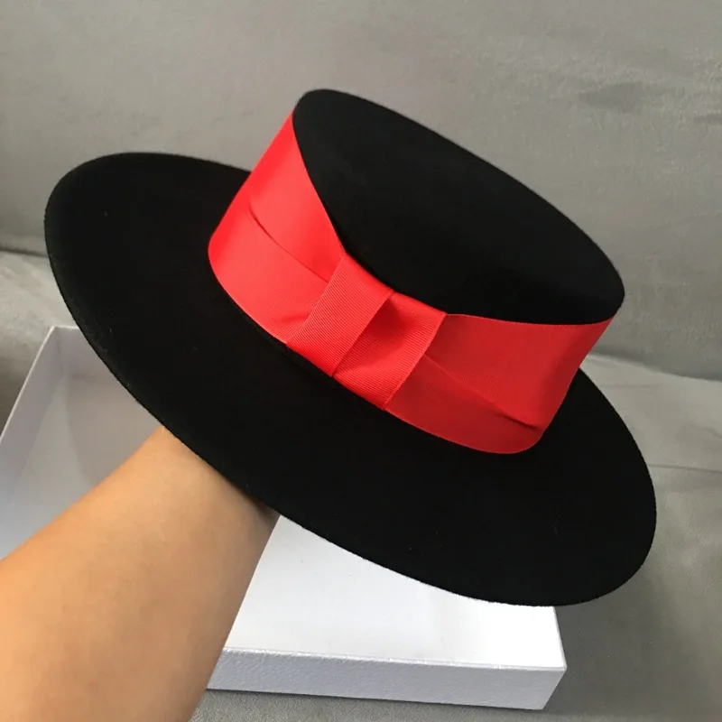 Waliicorners Women Wide Brim Warm Wool Fedora Hat Retro Style Ladies Boater Hat Felt Hat with Flat Brim Wiinter Hat Formal Hat 11 H4a496eb1fa134b51b8873f096517ff72M
