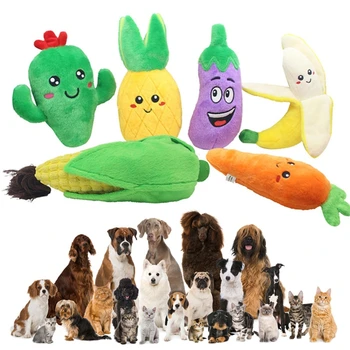 6 Pcs Cartoon Vegetable Fruit Shape Dog Chew Molar Toy Gnawing Sound Doll Tooth Cleaning Soft Interactive Toy Household Pet 
6 Pcs Cartoon Vegetable Fruit Shape Dog Chew Molar Toy Gnawing Sound Doll Tooth Cleaning Soft Interactive Toy Household Pet